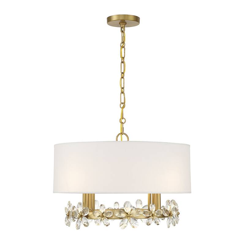 Savoy House 7-4366-4 Dahlia 4 Light 21" Wide Crystal Drum Chandelier