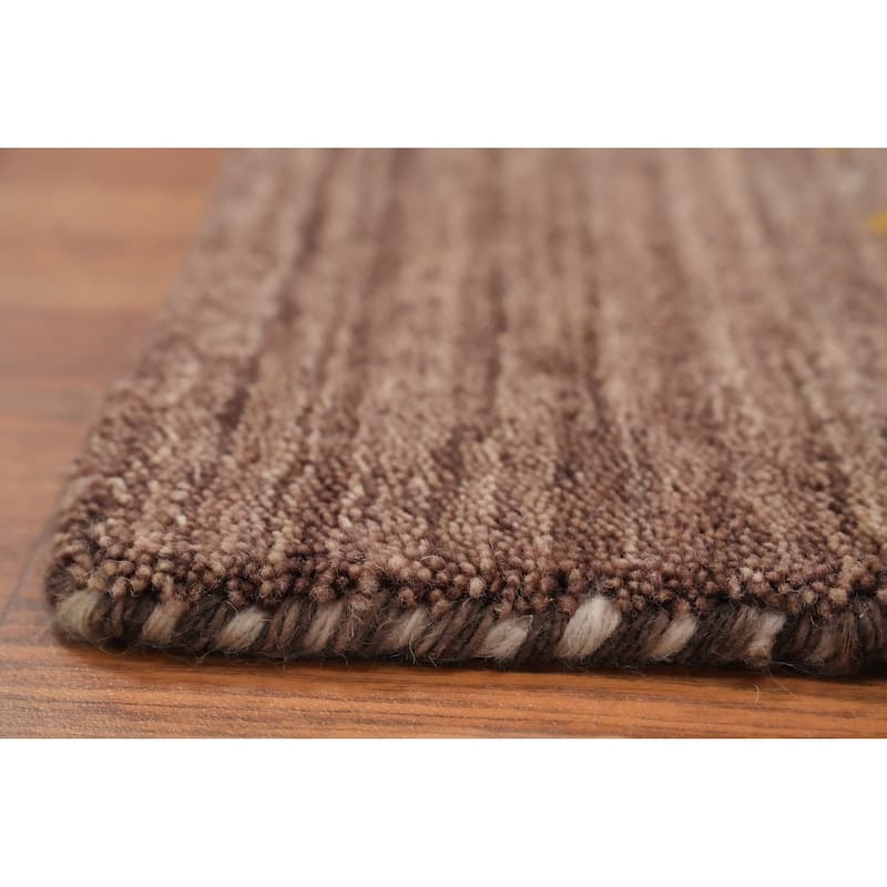 Hand Knotted Oriental 100% Wool Carpet Tribal Animal Pictorial Brown Gabbeh Area Rug - 7' 3'' X 5' 2''