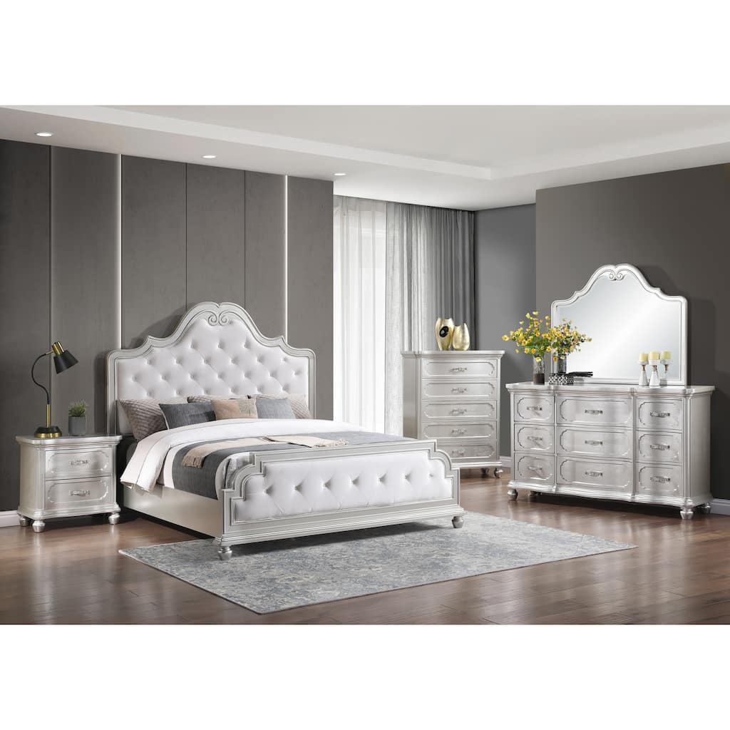 Cosmos Roma Button Tufted Bedroom Set