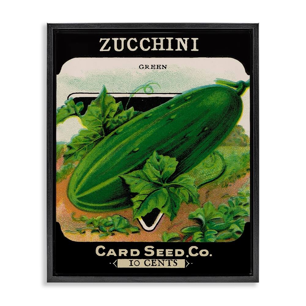 Stupell Vintage Garden Zucchini Framed Floater Canvas Wall Art Design By Lil' Rue
