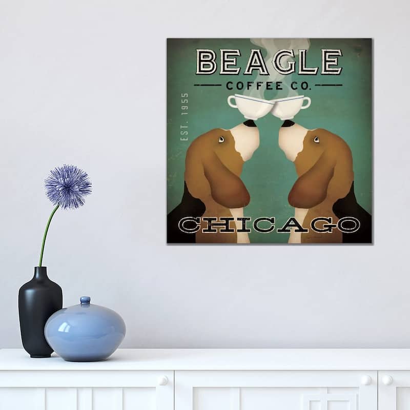 iCanvas "Beagle Coffee Co." by Ryan Fowler Canvas Print - 18x18x1.5