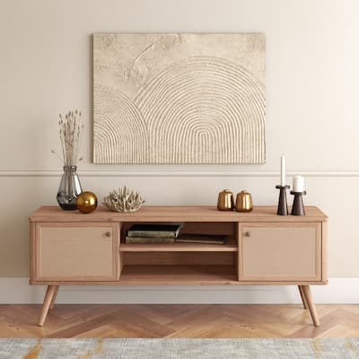 NPD Furniture Thelma KD 59.5 Inch Rattan TV Stand