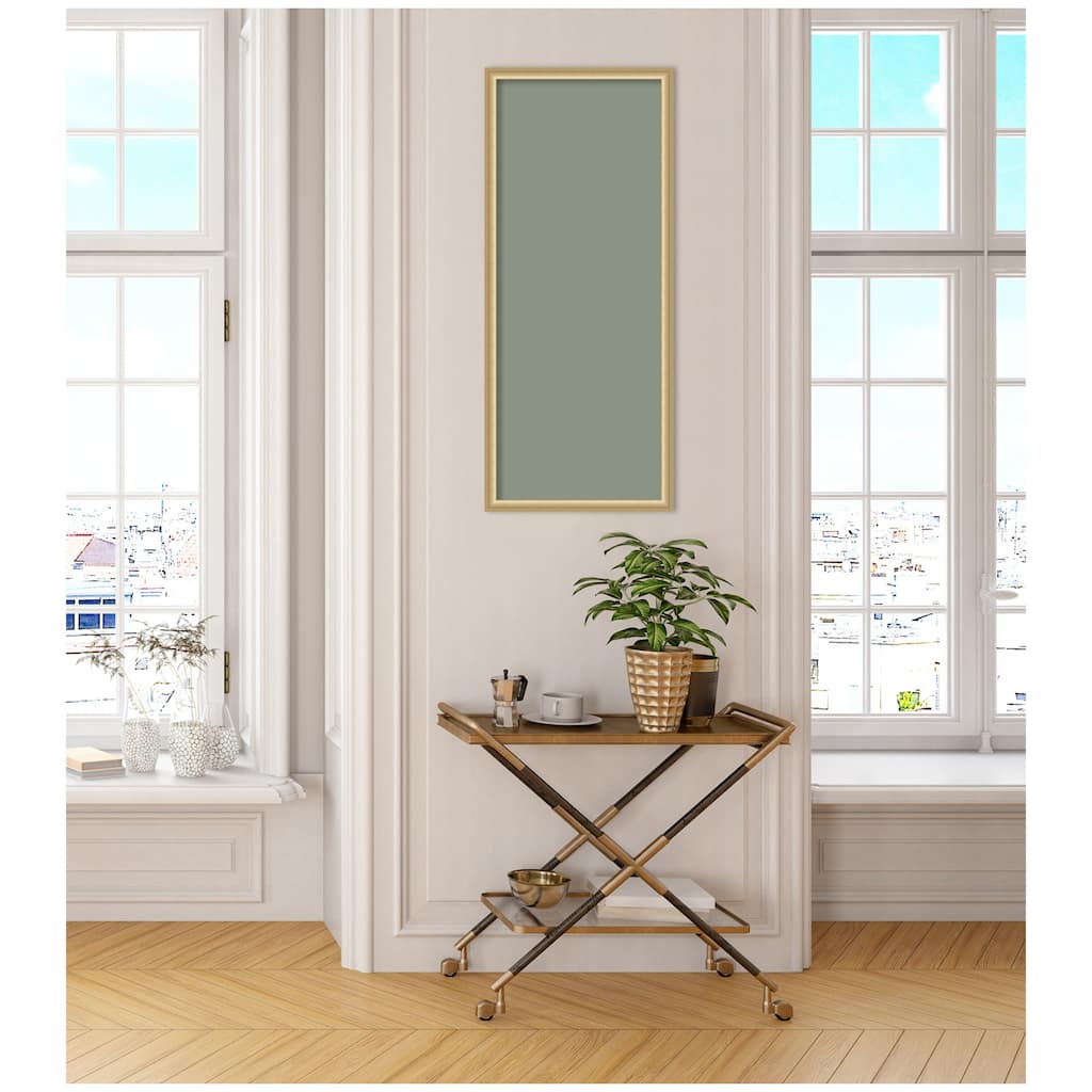 Kate and Laurel Framed Fabric Pinboard Pale Sage Green Wall Organization
