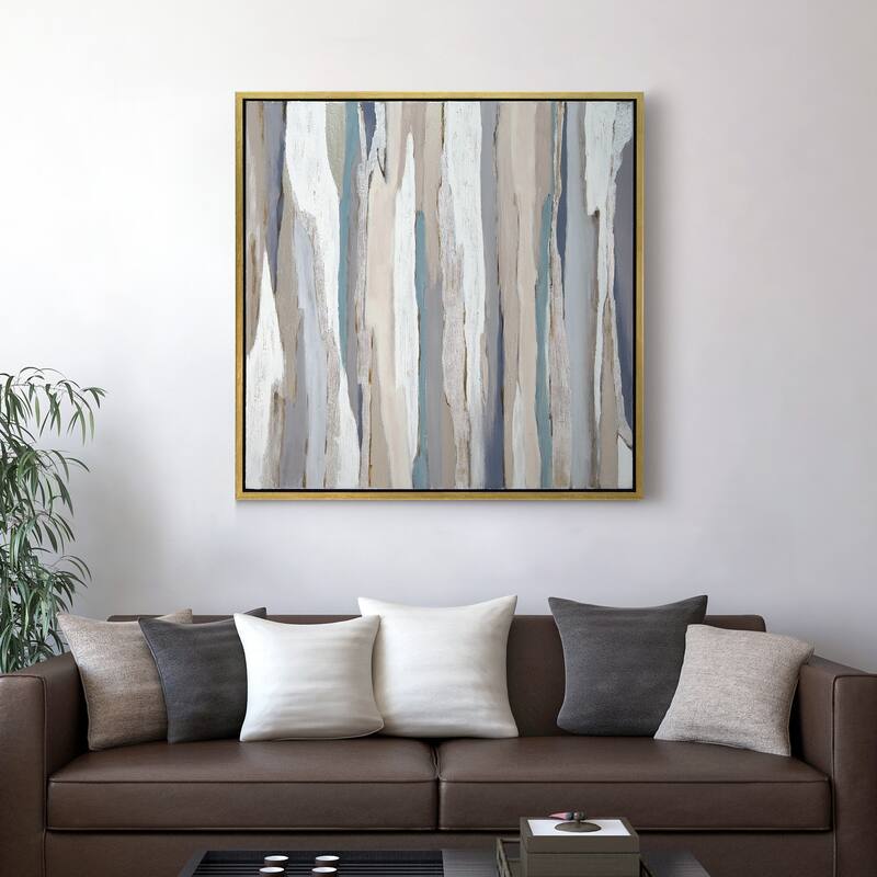 Grey Aisle Textured Metallic Hand Painted Framed Wall Art by Martin