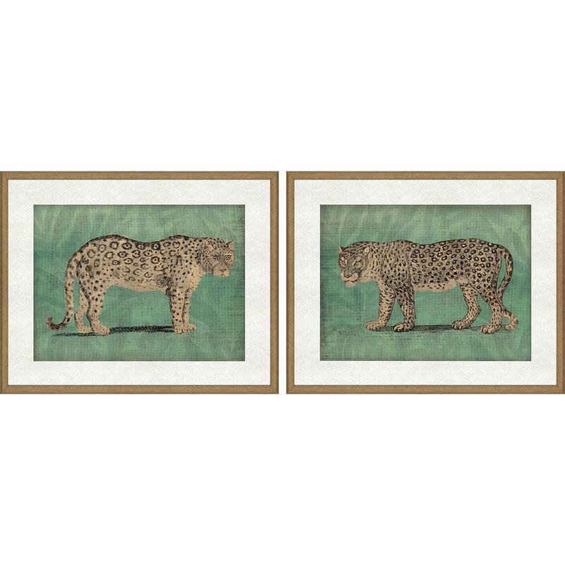 Vintage Cats S/2 Framed Art Giclee Under Glass - 25 X 31 X 2