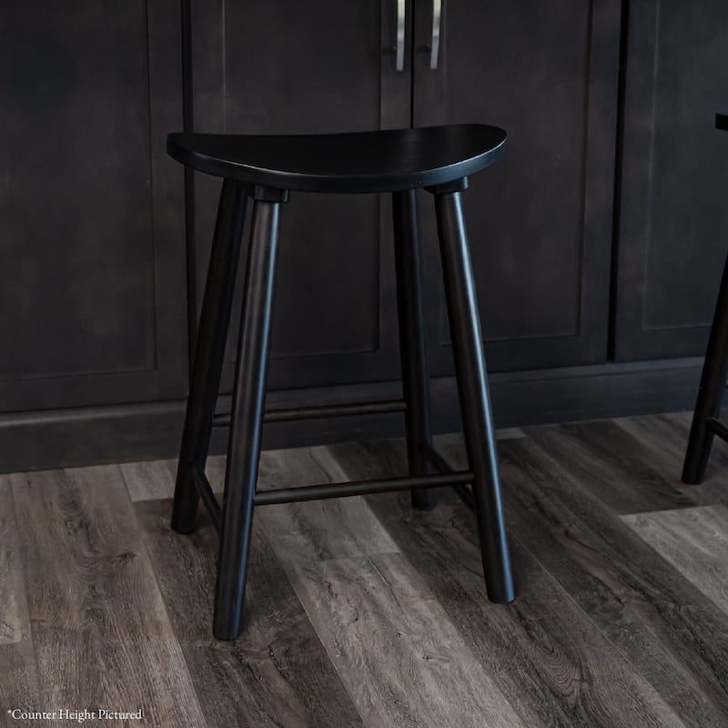 Maven Lane Luna Kitchen Stool - Rustic Black - Bar Height