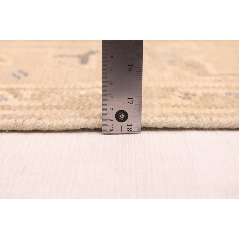 ECARPETGALLERY Hand-knotted Kavya Oushak Light Khaki Wool Rug - 5'11 x 9'0