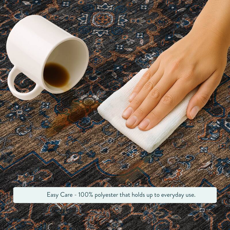 Machine Washable Indoor/ Outdoor Traditional Karachy Chantille Rug