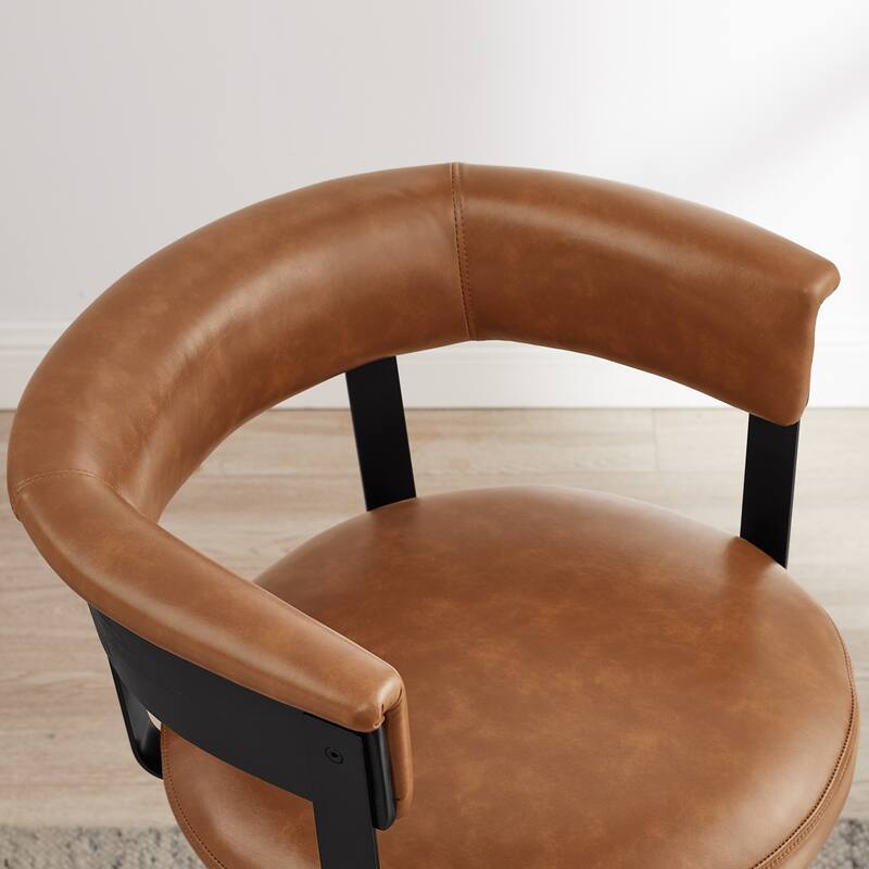 Art Leon Swivel Bar Stool Counter Height Chair with Wood Frame(set of 2)