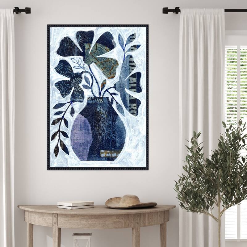 Indigo Blue Still Life No 2 by Susan Black Framed Canvas Wall Art Print