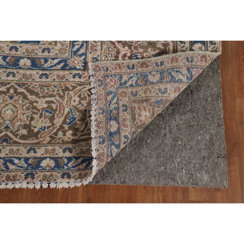 Traditional Kashan Vintage Persian Area Rug Handmade Wool Carpet - 9'9" x 12'9"