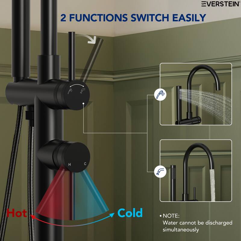 Single-Handle Freestanding Tub Faucet With Hand Shower
