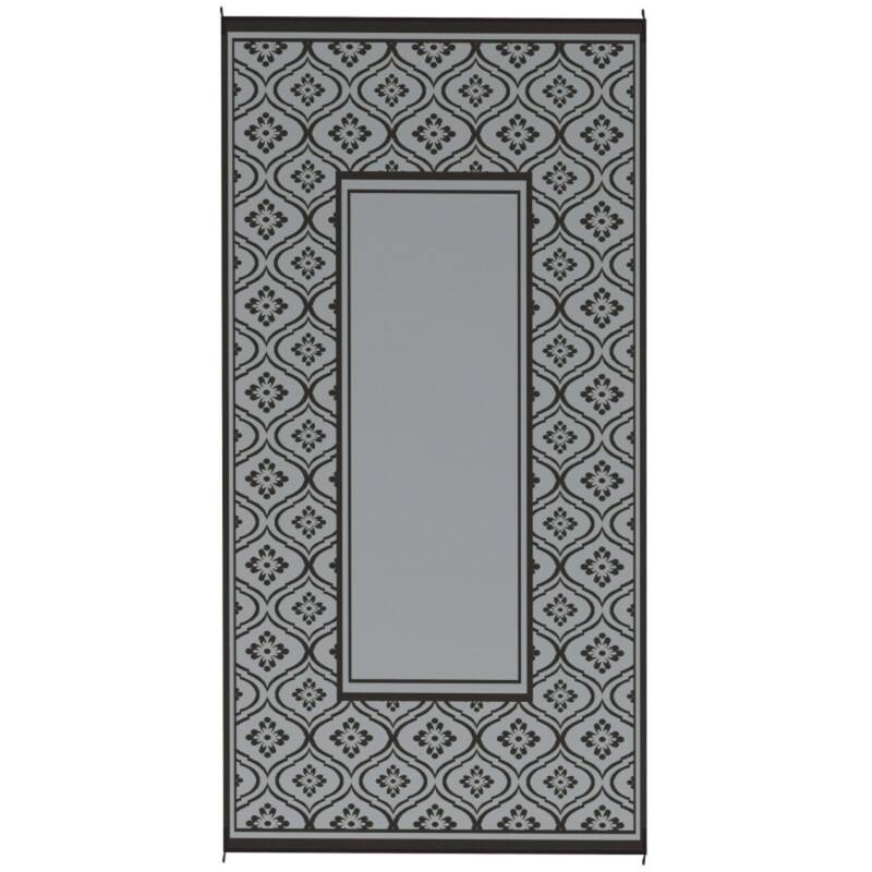 Reversible Outdoor Rug with Carry Bag Large Picnic Blanket for Camping, RV Trips, Beach - 143.7" L x 107.9" W - Blue and White