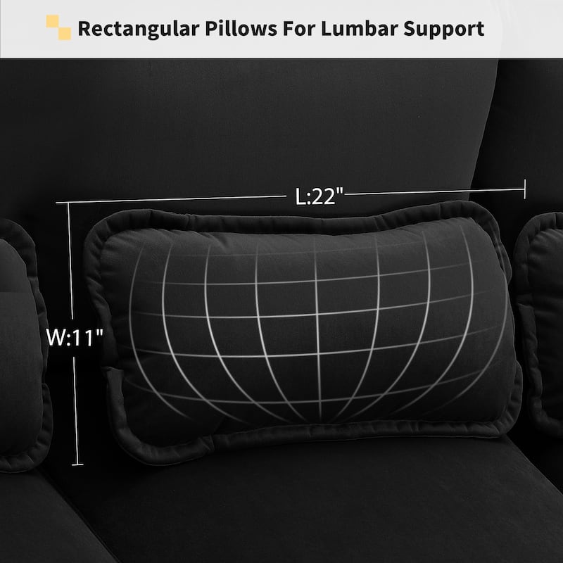 [VIDEO provided][New]109.8*55.9" Modern U-shaped Sectional Sofa with Waist Pillows,6-seat Upholstered Symmetrical Sofa Furniture