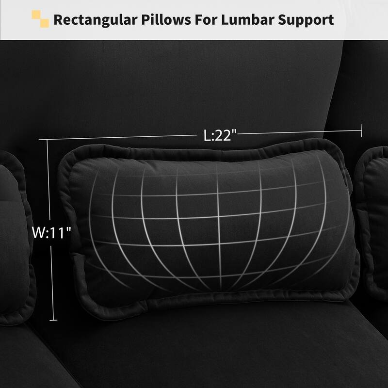 110" Sectional Couches for Living Room,U-Shaped Sofa Couch with Velvet Fabric,4 Seat Sofa Set with Double Chaise