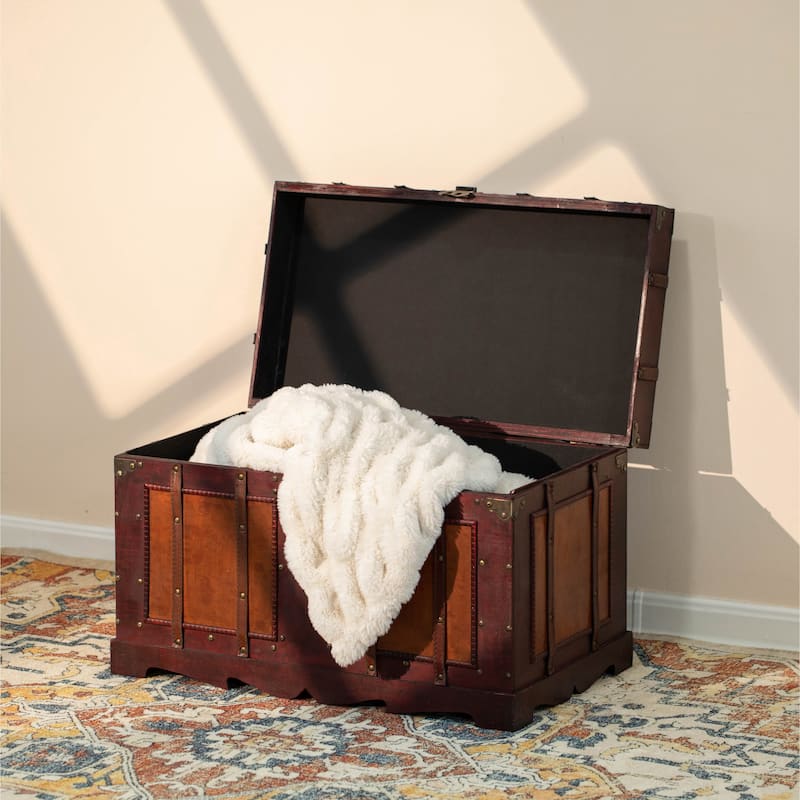Carbon Loft Lochhead Antique Style Steamer Trunk