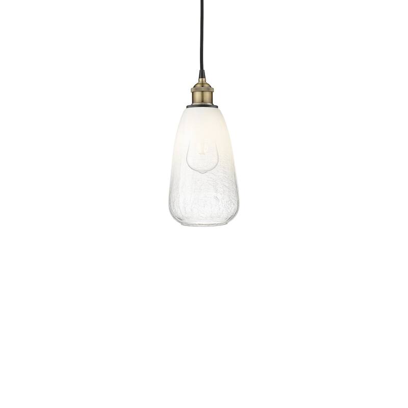 Innovations Lighting 616-1P-13-6 Brookhaven Almond Pendant Brookhaven - Black Antique Brass / Opal