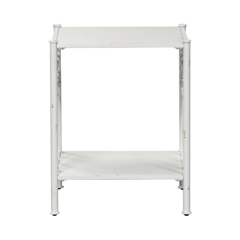Vintage Series Distressed Metal Open Nightstand - Black