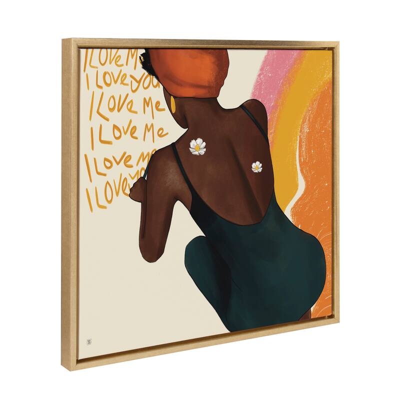 Kate and Laurel Sylvie I Love Me I Love You Framed Canvas by Mary Joak