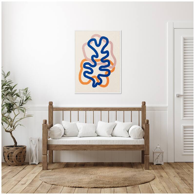 Kate and Laurel Sylvie Abstract Line Art Print 2 Framed Canvas by July Art Prints