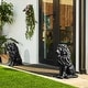 preview thumbnail 19 of 63, Glitzhome Set of 2 MGO Majestic Sitting Guardian Lion Statues Porch Sculpture Outdoor Indoor 21" H Black
