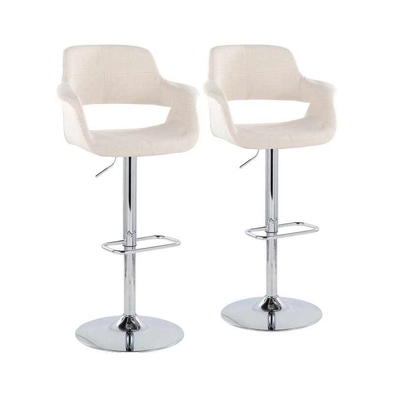 Lumisource Barstool with Swivel in Black and Charcoal, Set of 2 - 19"Lx23.5"Wx39-47.5"H