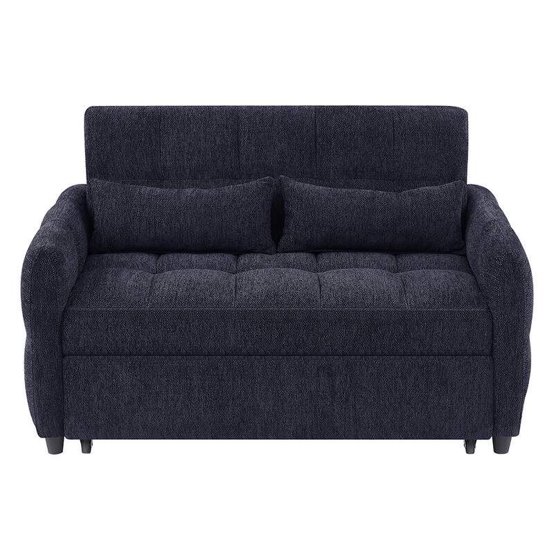52.8" Adjustable Loveseat Sleeper, 3 USB Ports, 2 Pillows Included