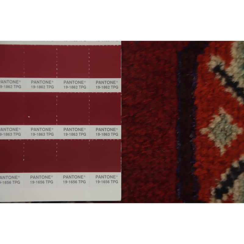 Hand Knotted Oriental 100% Wool Carpet Traditional All-Over Red Shiraz Area Rug - 9' 5'' X 6' 5''