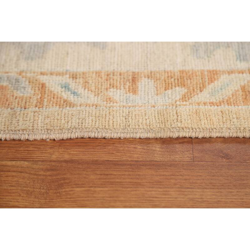 Floral Oushak Turkish Rug Hand-knotted Wool Carpet - 9'2"x 11'9"