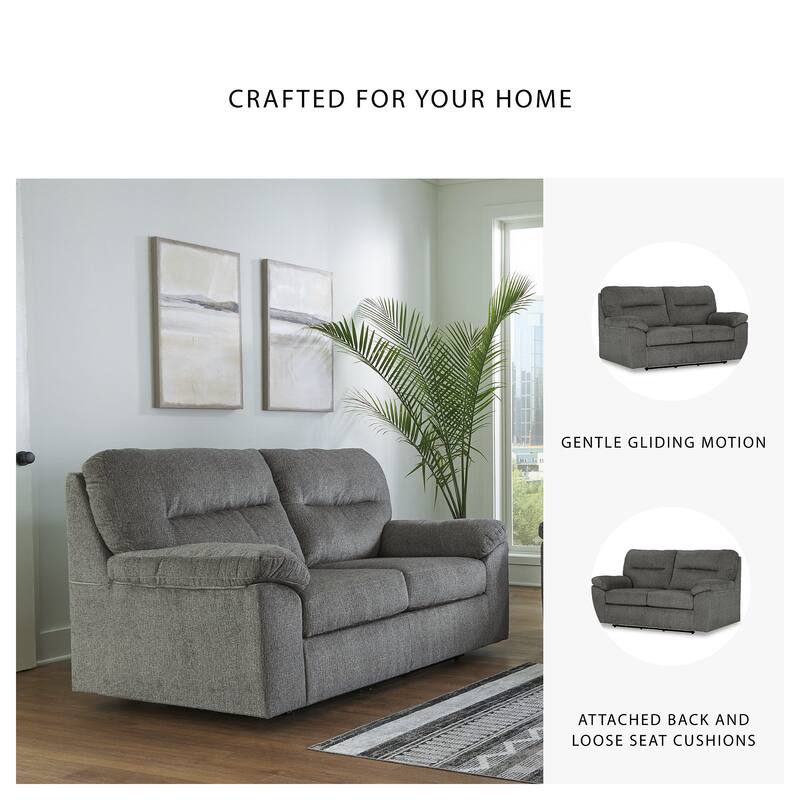 Signature Design by Ashley Bindura Mineral Glider Loveseat - 72" W x 42" D x 42" H