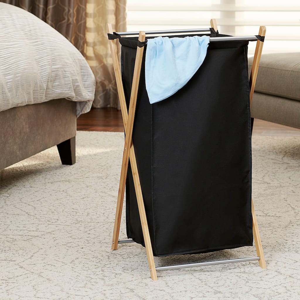 Household Essentials X-Frame Bamboo Hamper