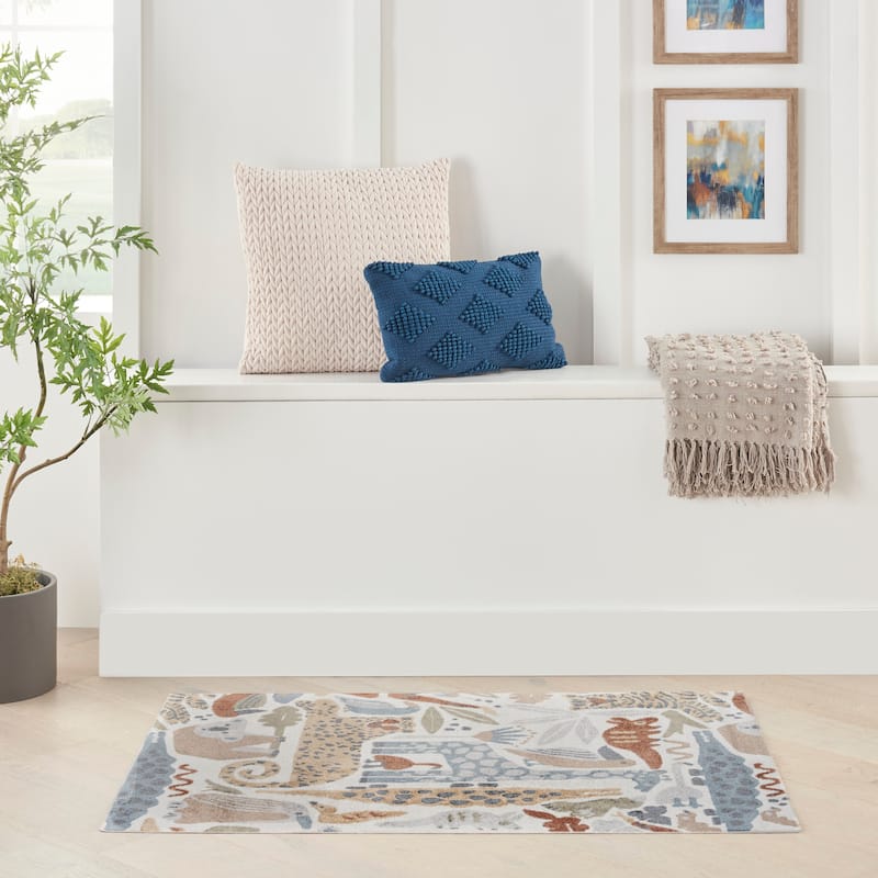 Nourison Astra Machine Washable Animal Print Area Rug