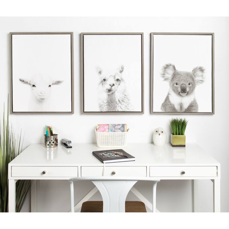 Kate and Laurel Sylvie Koala Framed Canvas Wall Art by Simon Te Tai