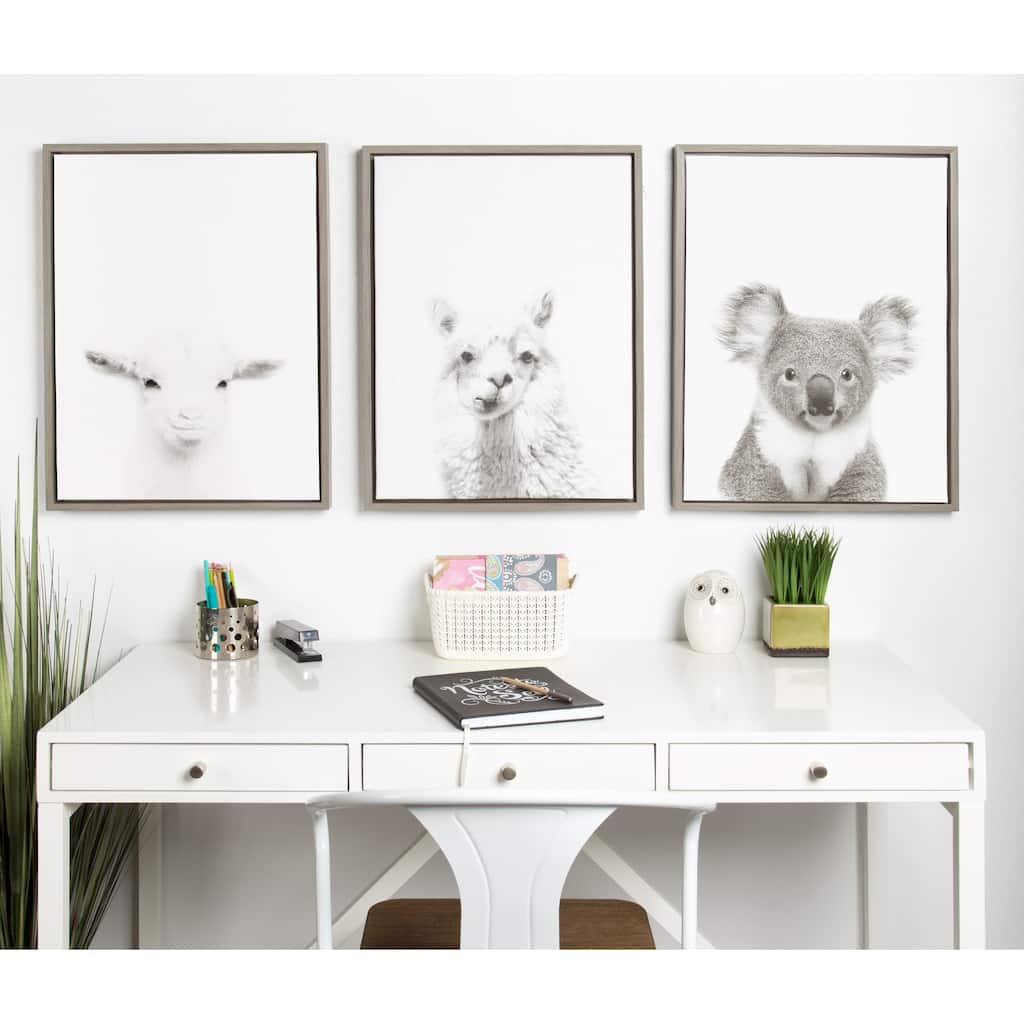 Kate and Laurel Sylvie Koala Framed Canvas Wall Art by Simon Te Tai