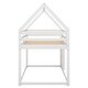 preview thumbnail 11 of 14, White Twin Over Twin Low House Bunk Bed with Ladder