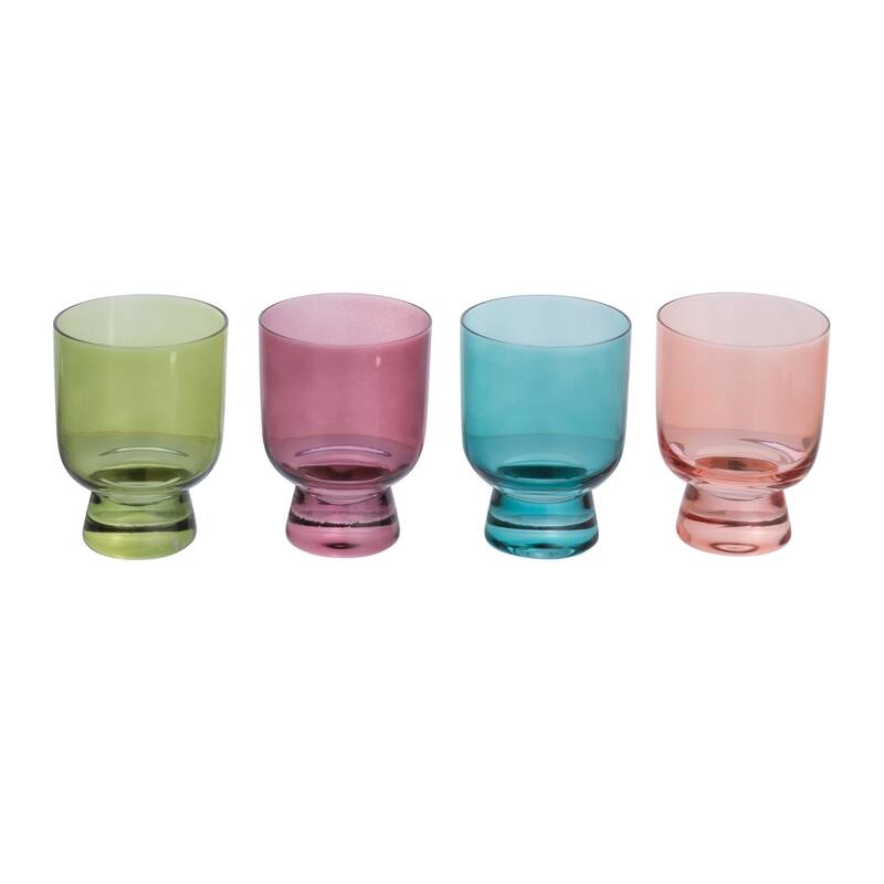 Drinking Glasses - 3.0"L x 3.0"W x 3.9"H - Pink