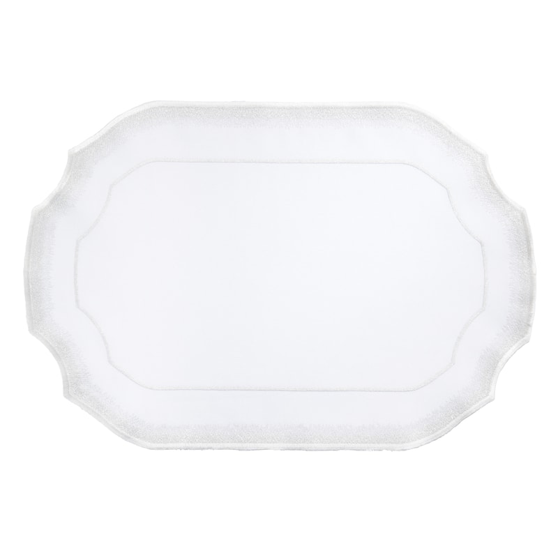 Elegant Embroidery Detail Placemat (Set of 4) - Set of 4 - Silver
