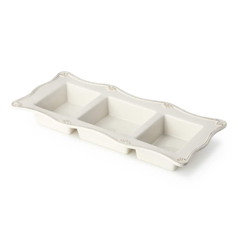 Certified International Heritage 3 Section Relish Tray 15" x 7" - 15"W x 7"D x 2"H