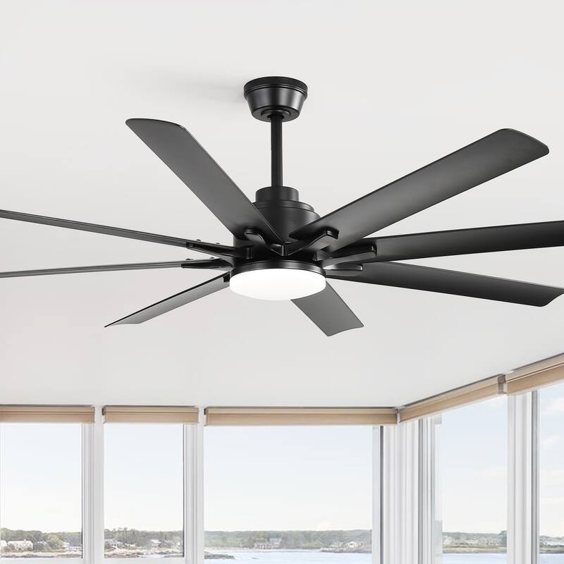 52-Inch Smart DC Ceiling Fan with LED Light & 8 ABS Blades