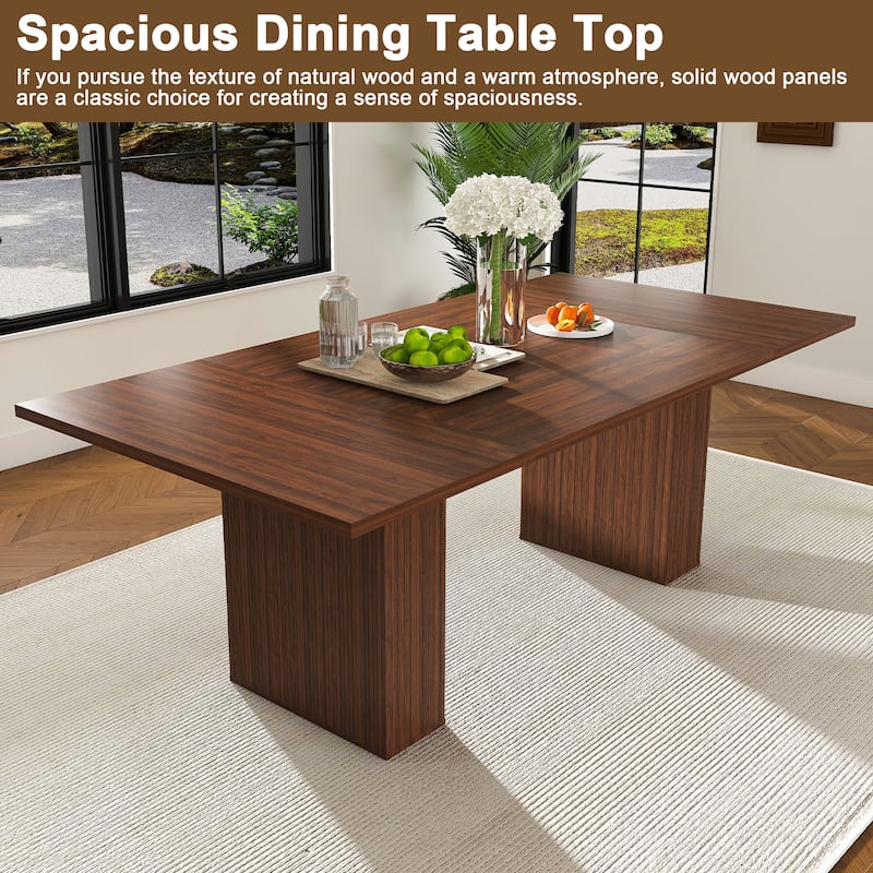 Dining Table with Built-In Storage, Meeting Table Kitchen Table with Wood Veneer, Scratch-Resistant Home Office Table