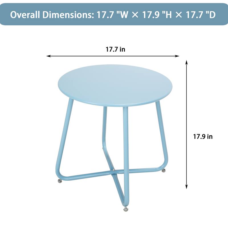 Clihome Outdoor Modern Steel Round Accent Side Table