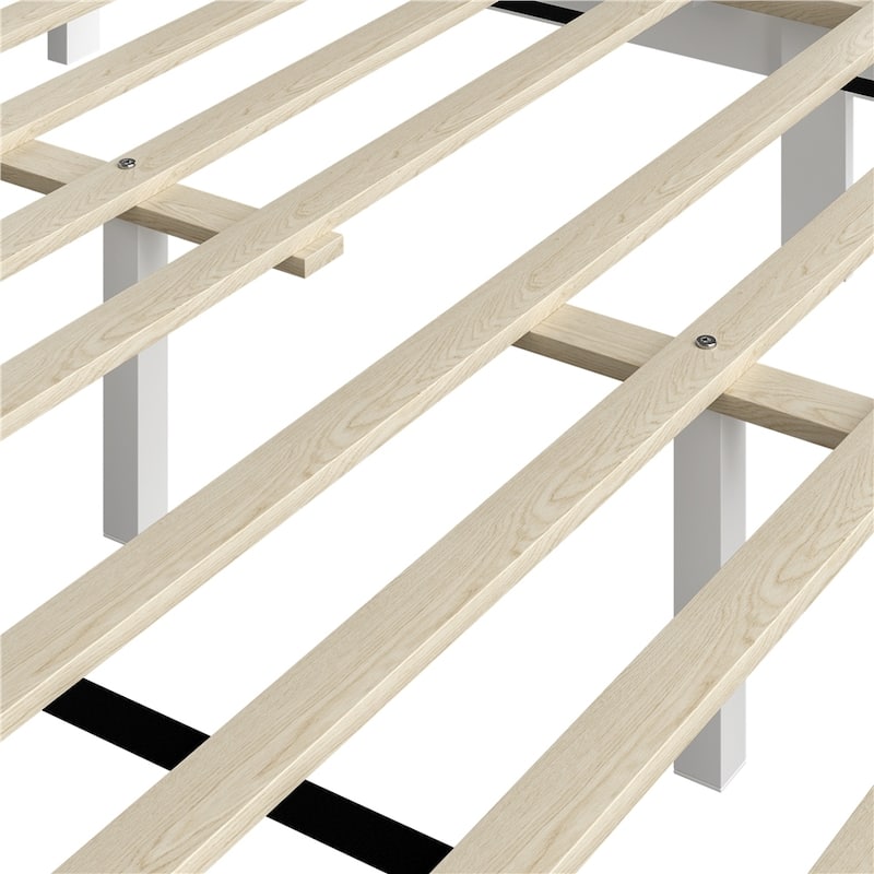 Yaheetech Farmhouse Wood Bed Platform No Box Spring Needed