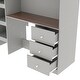preview thumbnail 17 of 16, Full Size Wood Loft Bed with Built-in Wardrobe, Desk, Storage Shelves and Drawers, Beige