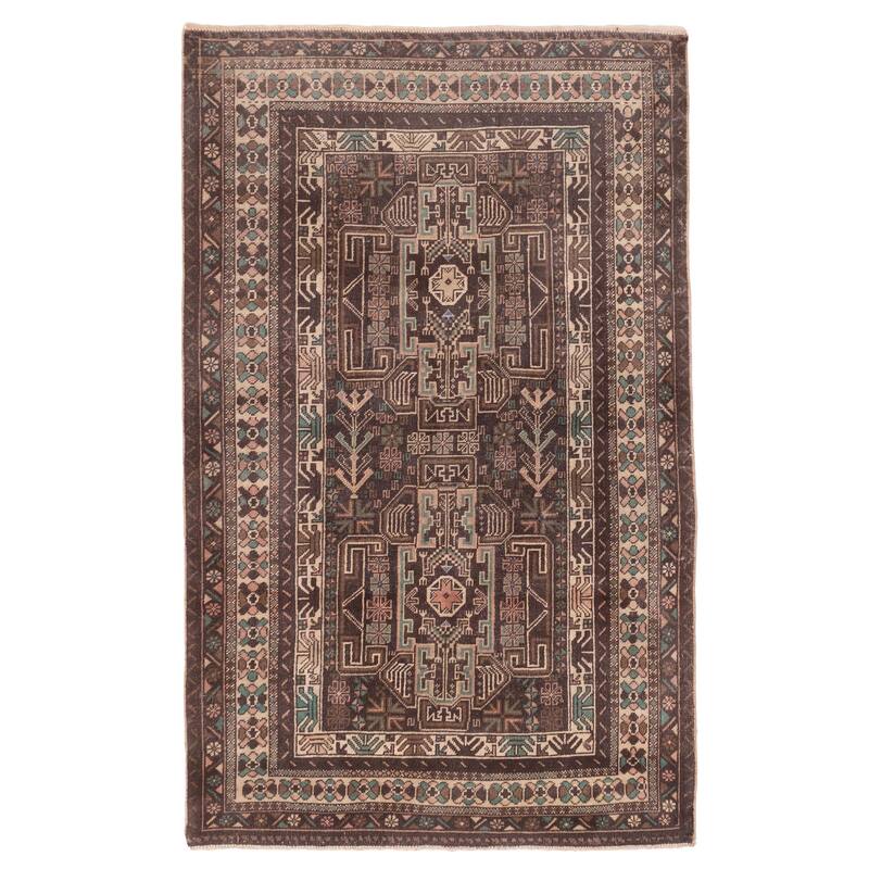 ECARPETGALLERY Hand-knotted Teimani Brown Wool Rug - 3'7 x 5'8