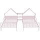 preview thumbnail 24 of 28, Metal Double Twin Size Platform Bed with House-shaped Headboard and Built-in Nightstand, White