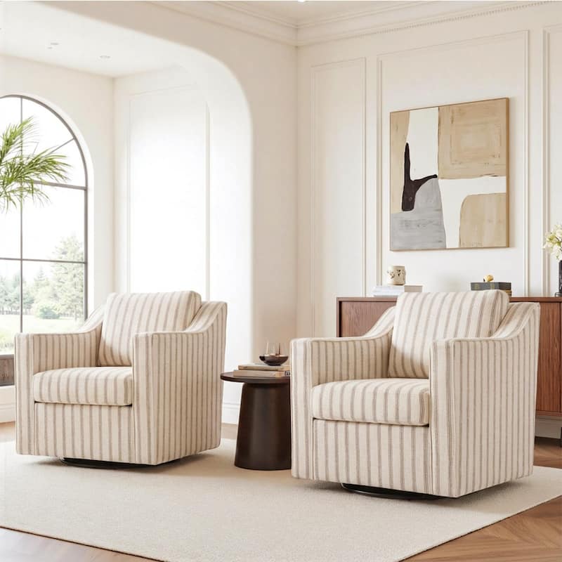 Modern Swivel Upholstered Armchair Accent chair Set of 2