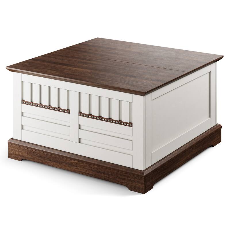 31.5" Farmhouse Lift-Top Coffee Table - White
