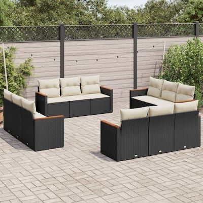 vidaXL Garden Sofa Set Black