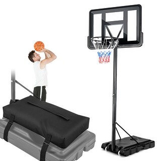 Gymax Height Adjustable Portable Basketball Hoop System Shatterproof