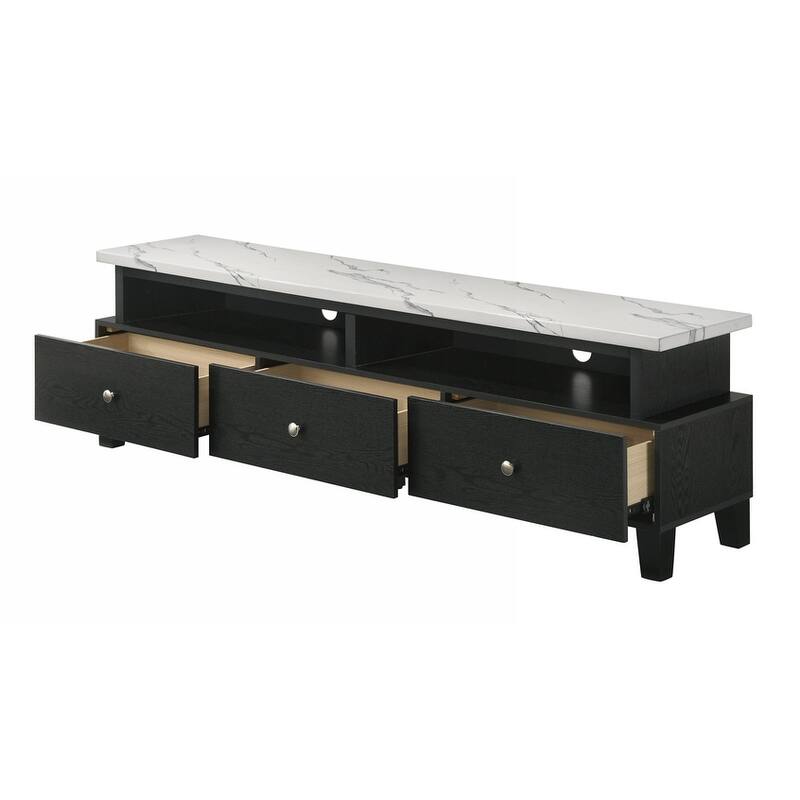 Stylish Faux Marble TV Stand for Living Room, Enhancing Entertainment Experience